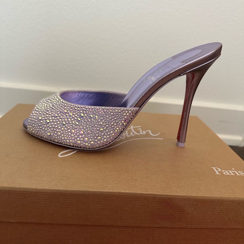 Christian Louboutin Me Dolly Strass Lilac Heels 100 mm - Picture 3 of 8